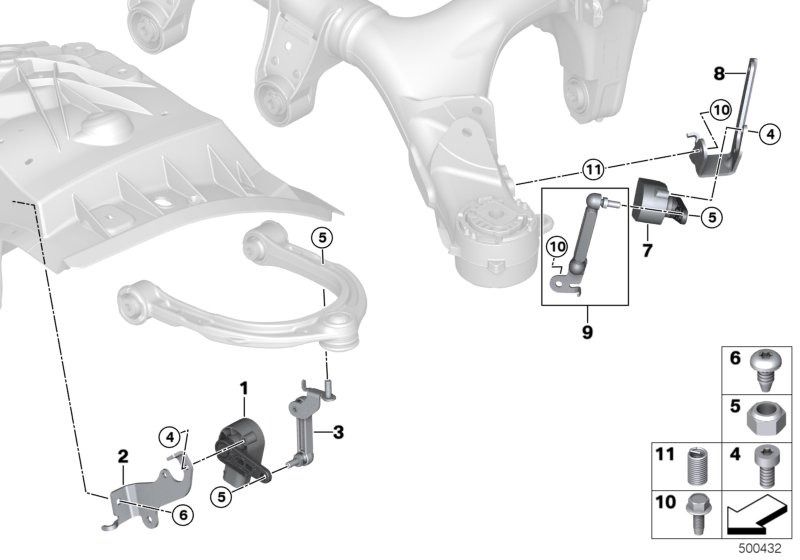 Headlight vertical aim control sensor