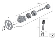 Oil pump with strainer and drive