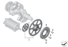 Roda livre motor arranque, veio interm.