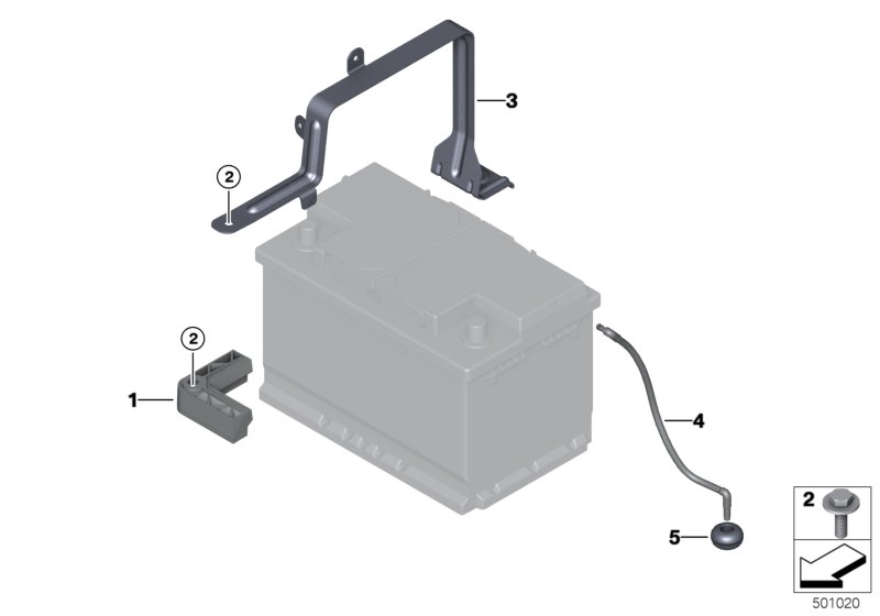 Battery holder and mounting parts