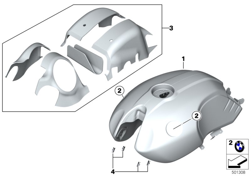 Kraftstoffbehälter Aluminiumvollsicht