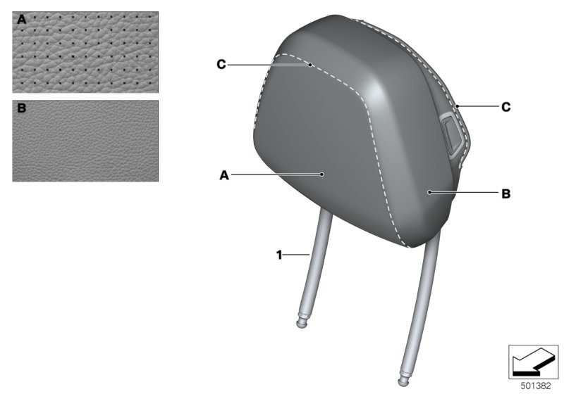 Ind. headrest, comfort seat, front