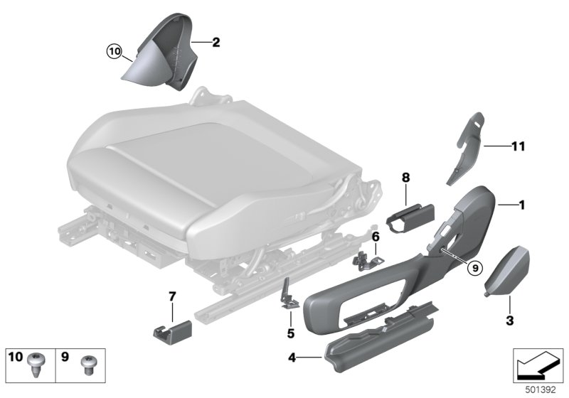 Seat, front, seat panels, electrical