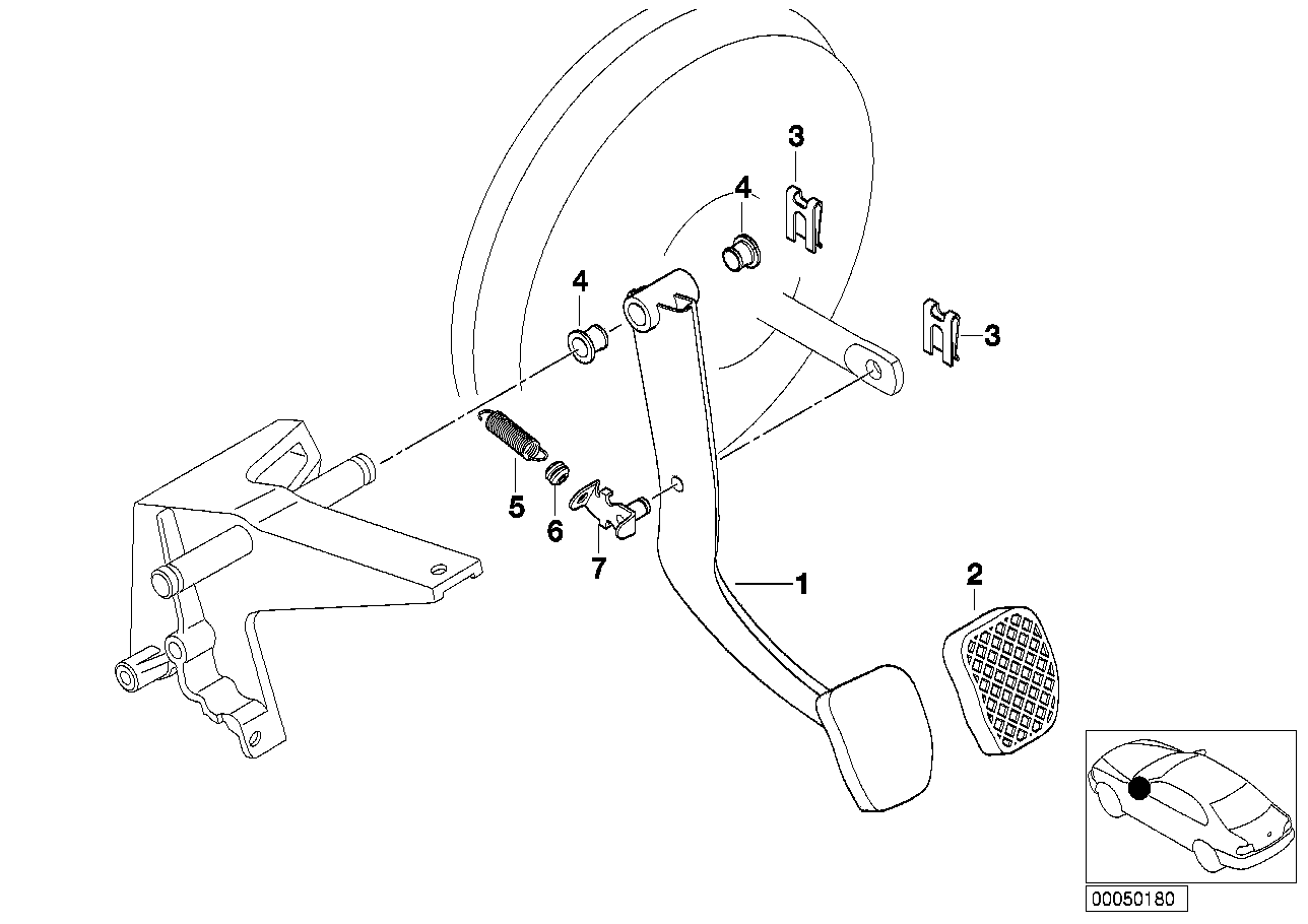 Pedal-lagerblock/bromspedal