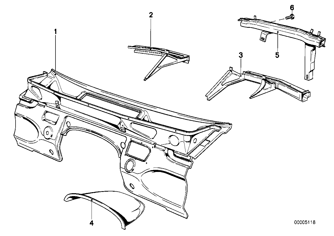 Stirnwand Einzelteile