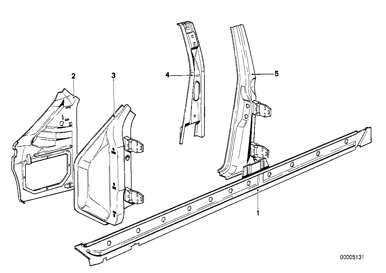 Seitengerippe-Längsträger/Säulen