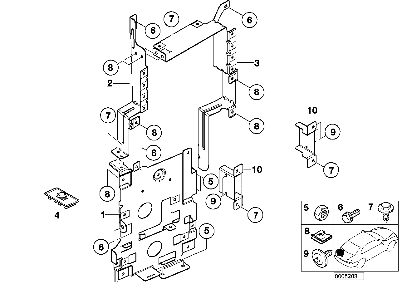 CD changer mounting parts