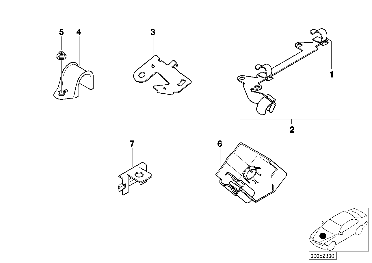 Batteriekabelhalter/Befestigungsteile