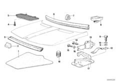 Engine hood/mounting parts