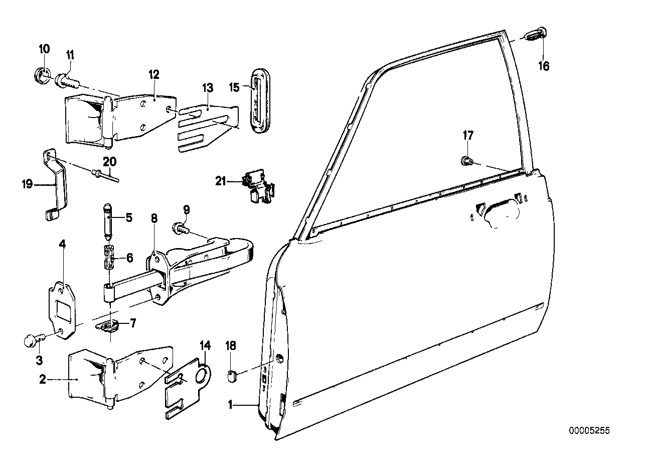 Front door-hinge/door brake