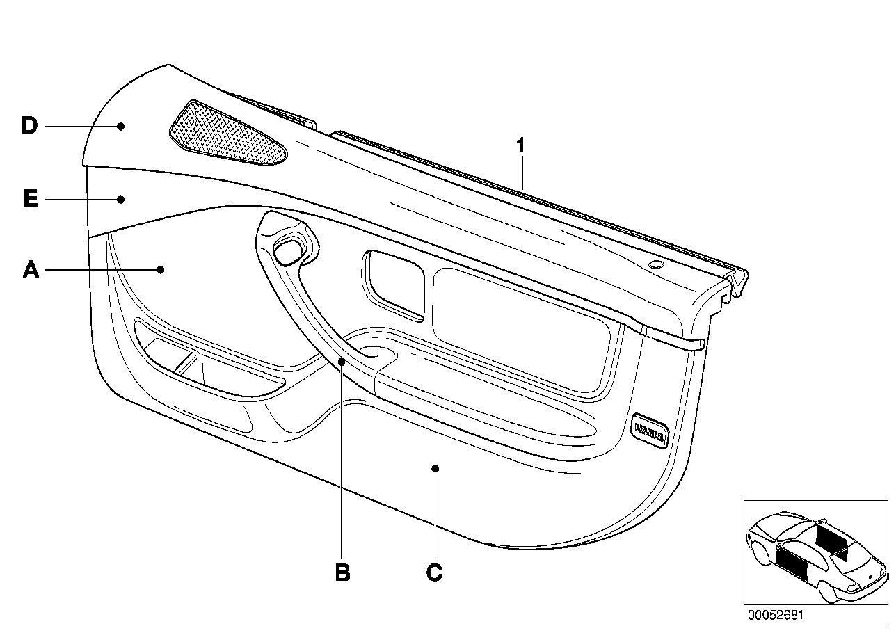 Revetement porte/airb. cuir part. indiv.