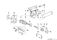 Door handle front/lock/key