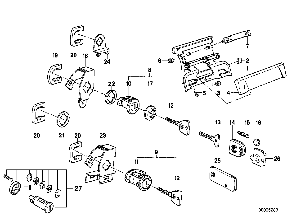 Abrepuertas delant./cierra/llave