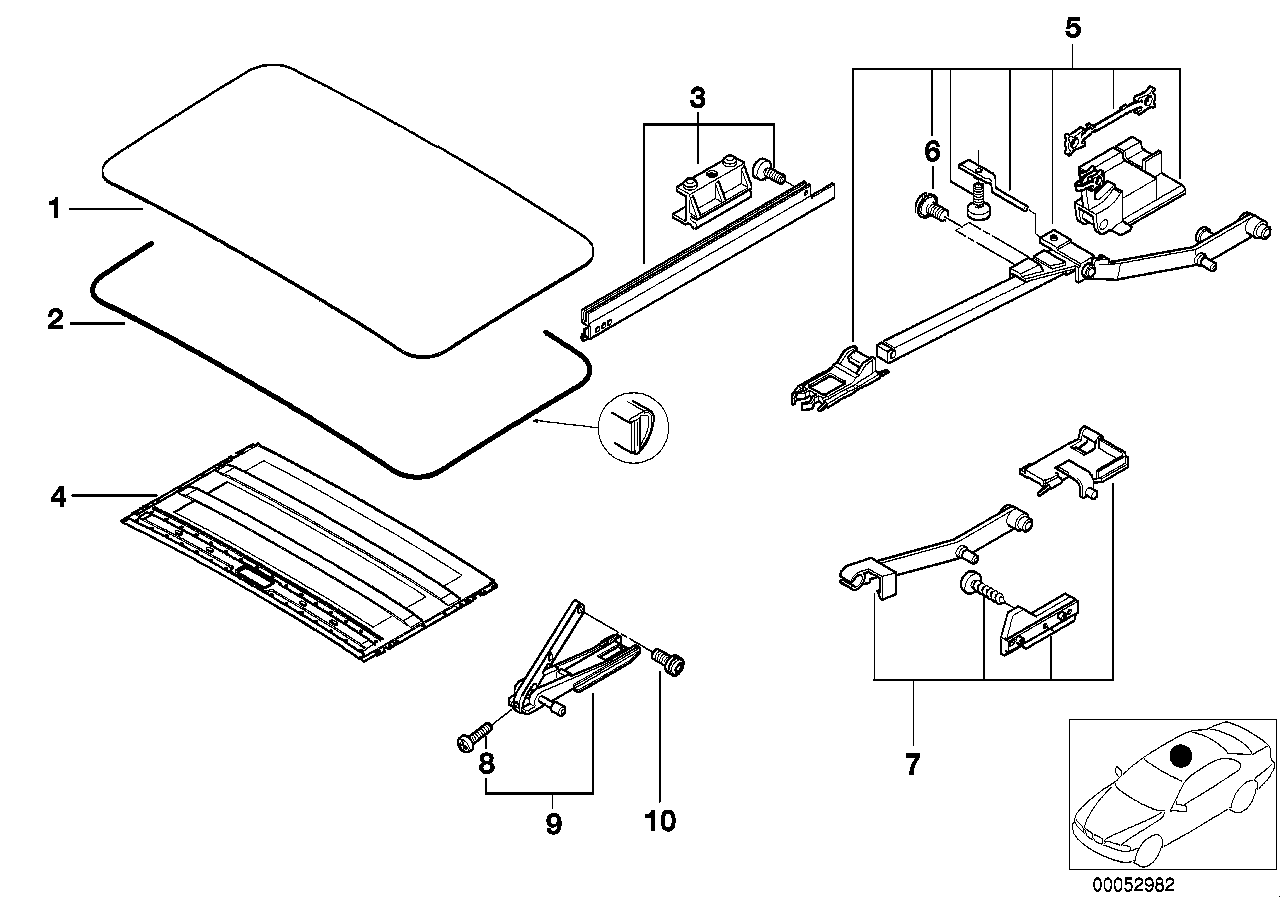 Schuifdak-deksel/dakframe