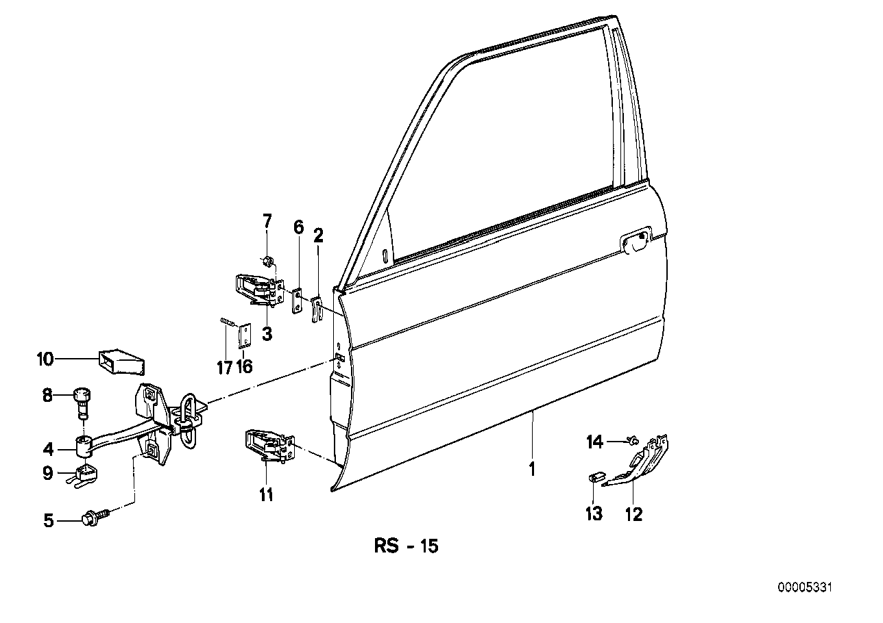 Front door-hinge/door brake