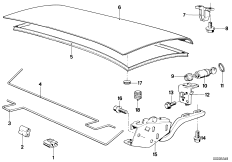 Trunk lid, hinge, latch