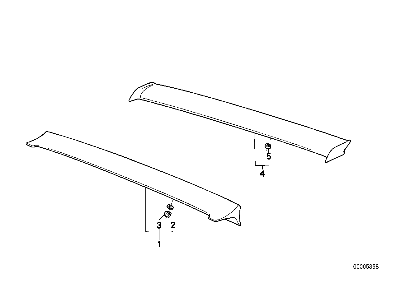 Arka spoyler, Münferit parçalar