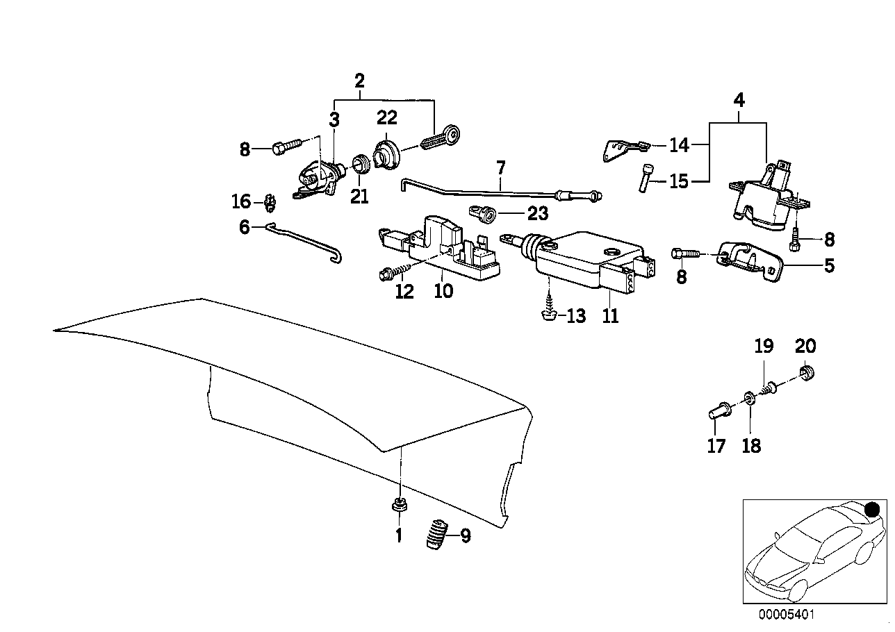 Tampa da mala/sistema de fecho