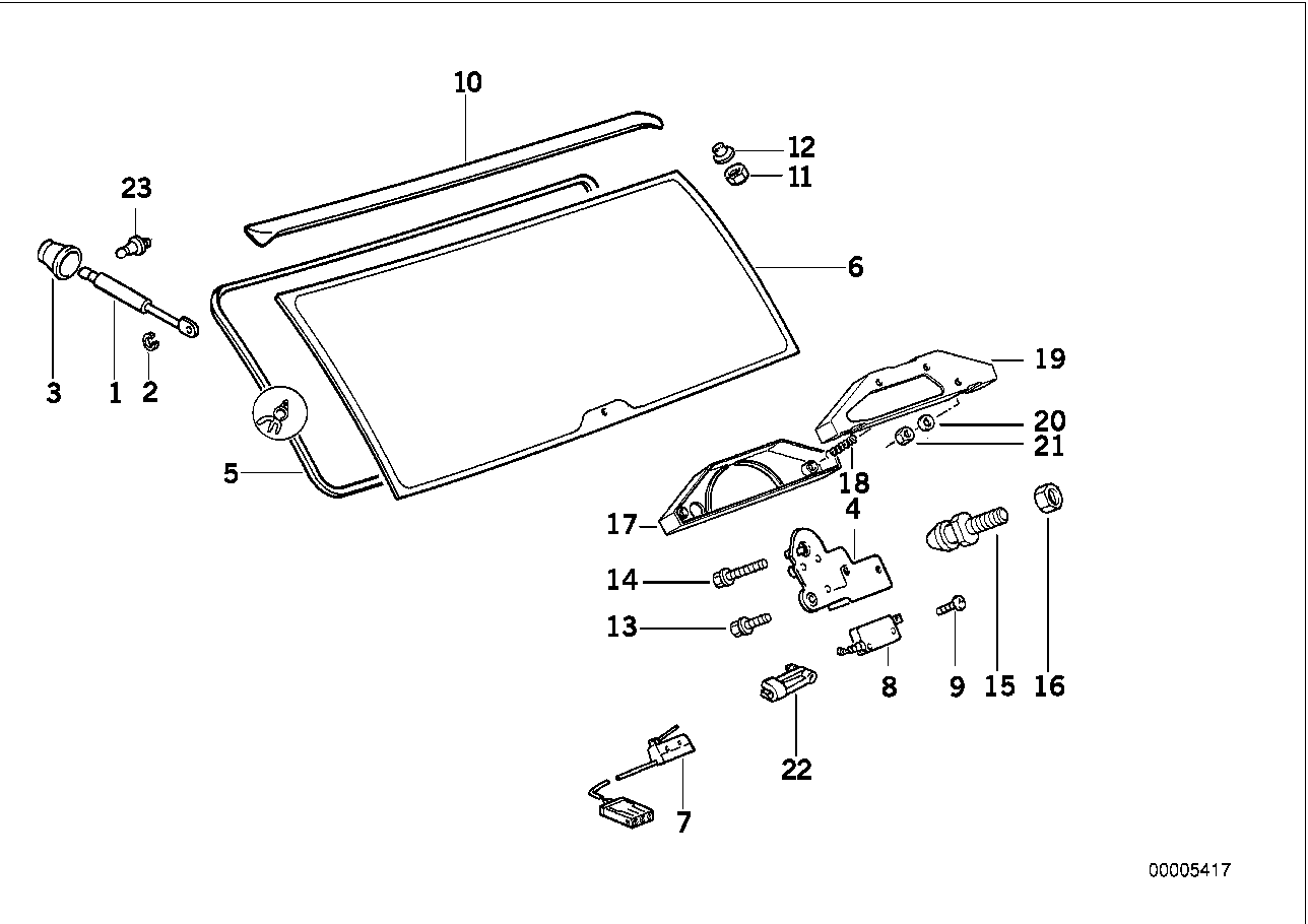 Couvercle de coffre AR/Lunette arrière