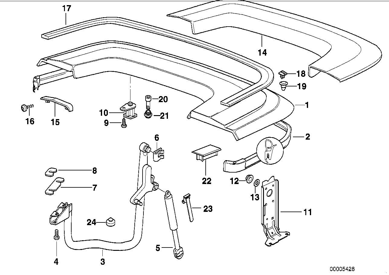 Folding top compartment lid