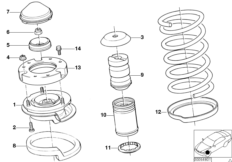 Guide support/spring pad/attaching parts