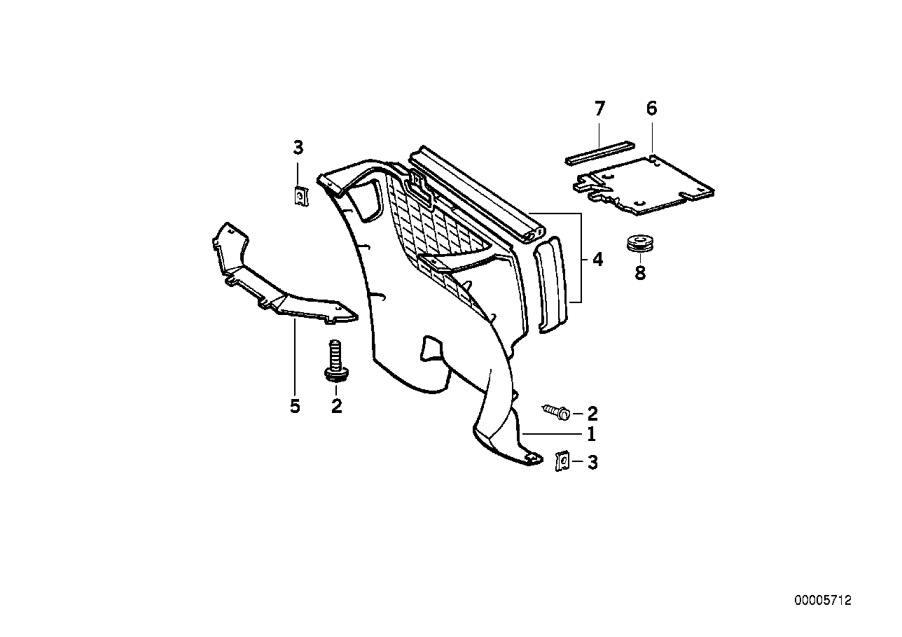 Radiotor trim panel center