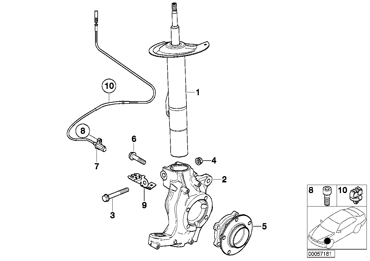 Fjäderben fram/Svaenglager/Hjullager