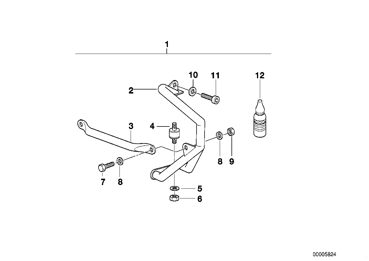 Set motorbeveil.beugel v kunststoftank