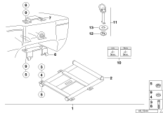 Set of mounting parts f topcase