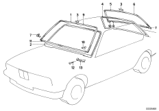 Glazing, mounting parts