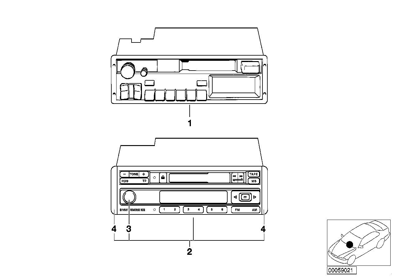 Rádio BMW Reverse RDS