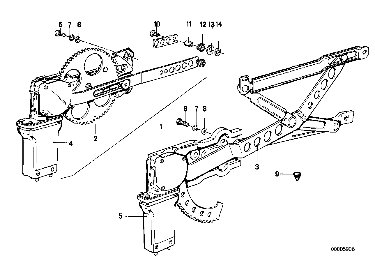 Türfenstermechanismus vorn