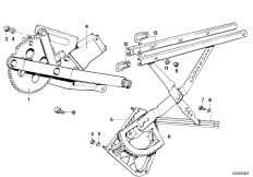 Okenní mechanismus dveří přední