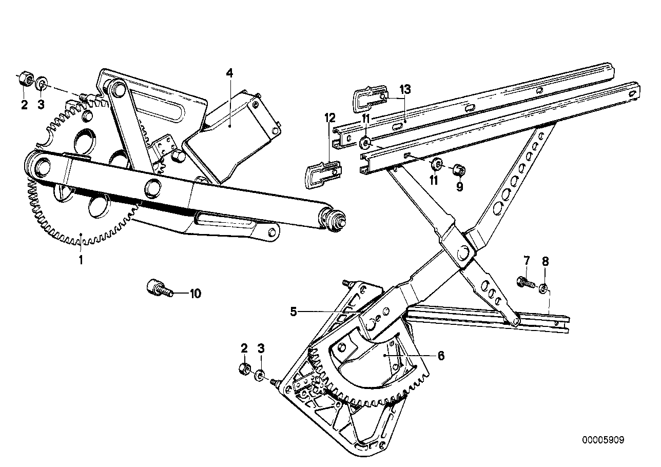 Mécanisme de fenêtre de porte avant