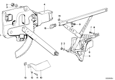 Door window lifting mechanism rear