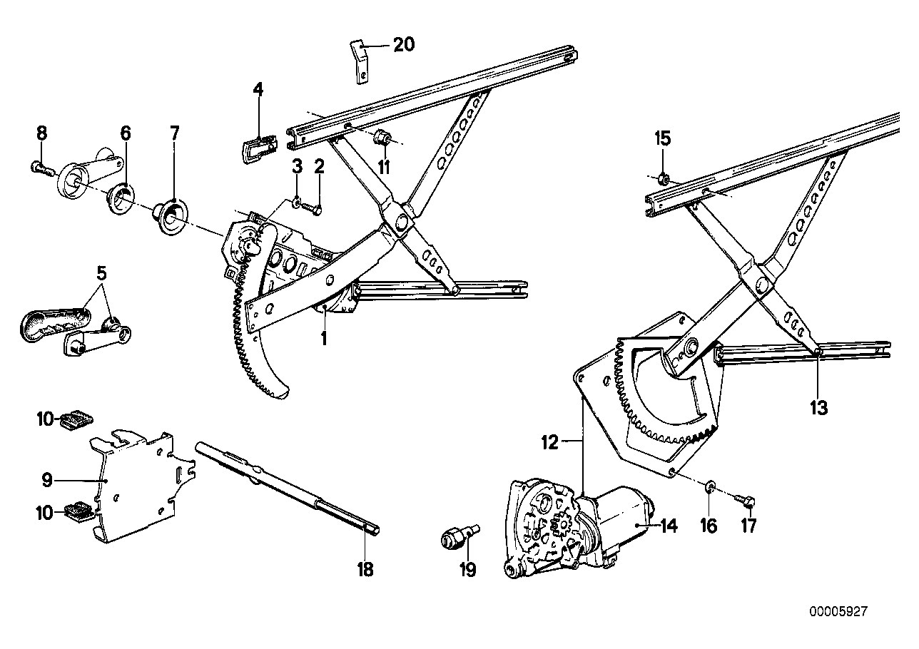 Türfenstermechanismus vorn