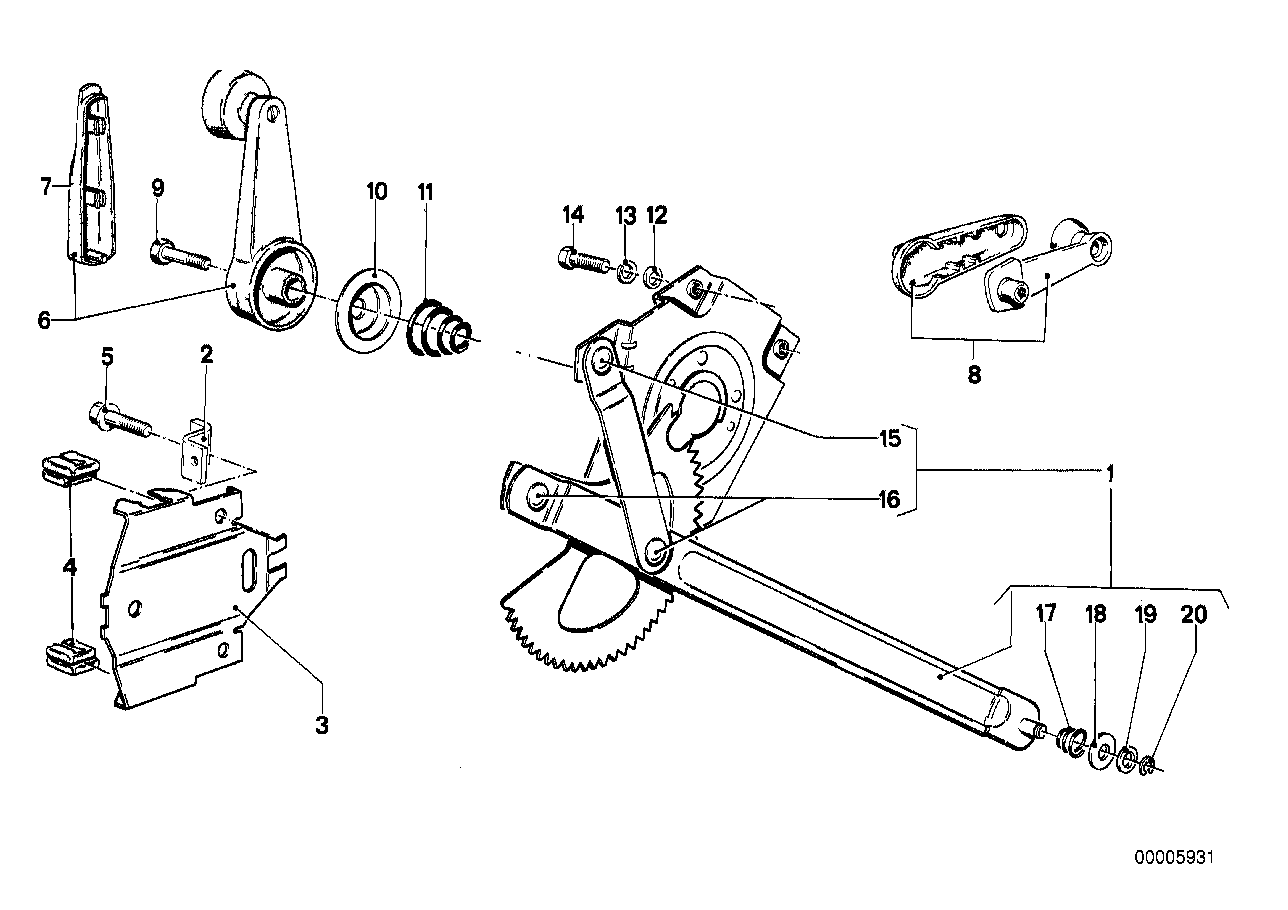 Deurvenstermechanisme achter