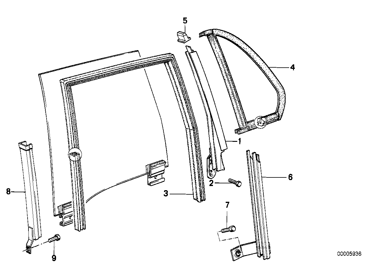 Window guide, rear