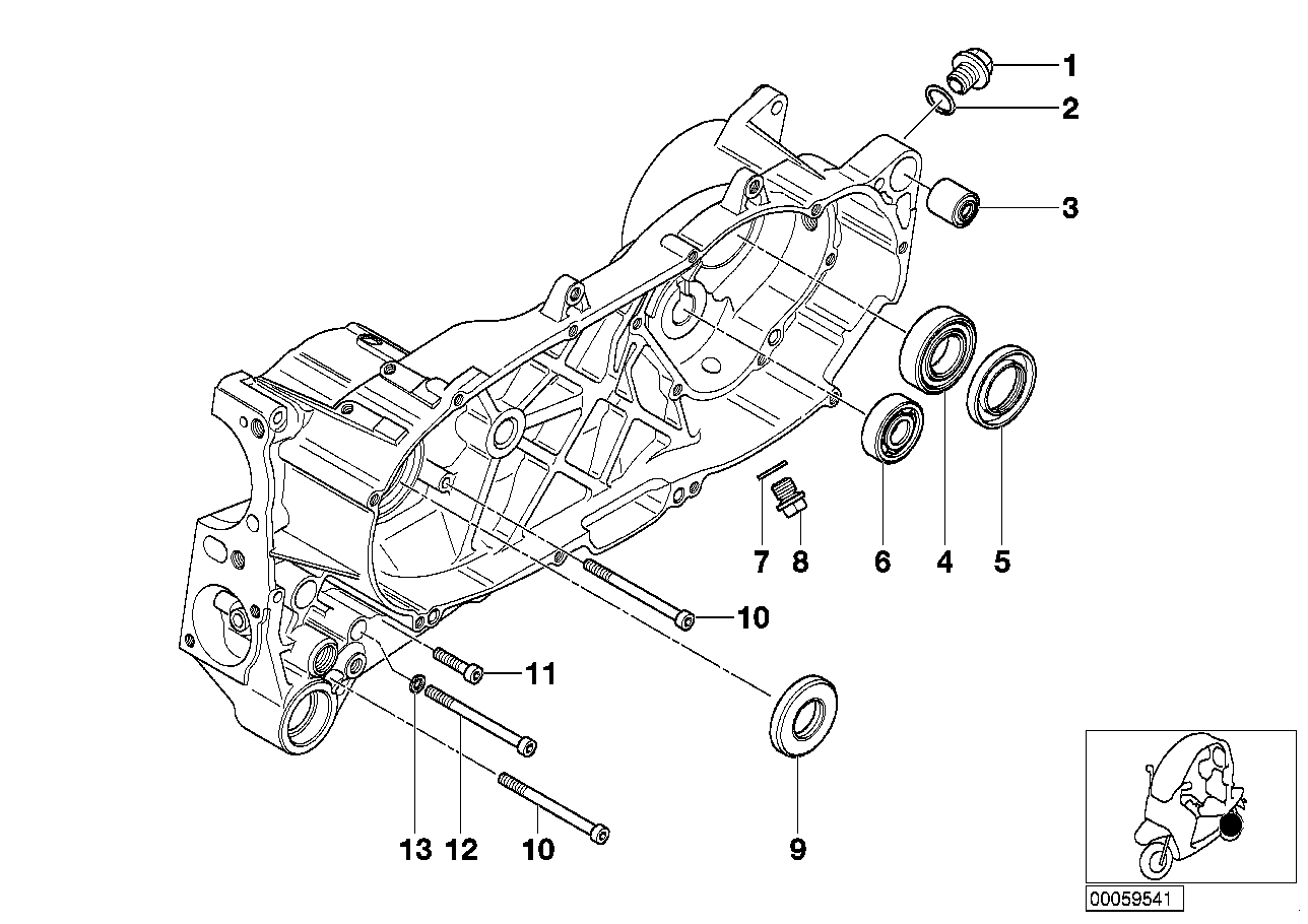 Engine housing mounting parts