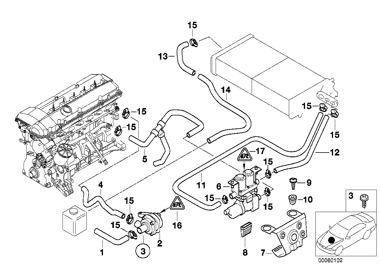 Slang f pump och ventil/klimatautomatik