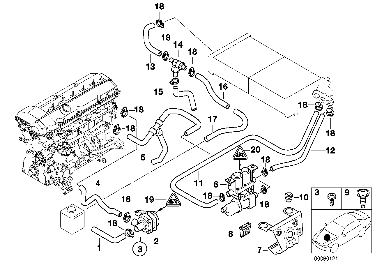 Slang f pump och ventil/klimatautomatik