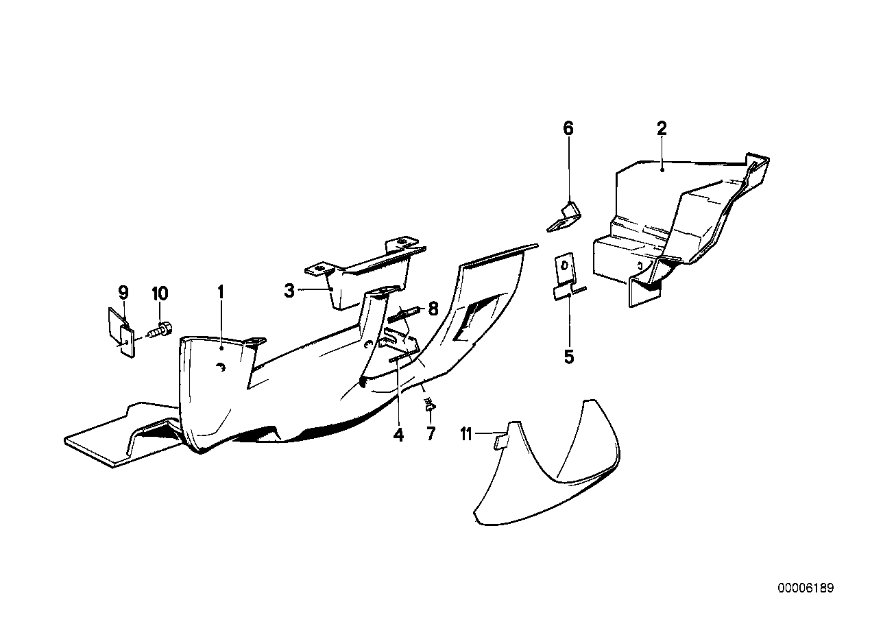 Verkleidung Instrumententafel unten