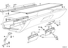 Glove box mounting parts