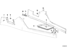 Storing partition mounting parts