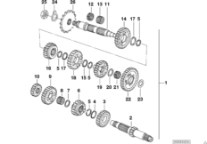 5-versnellingsbak-tandwiel set