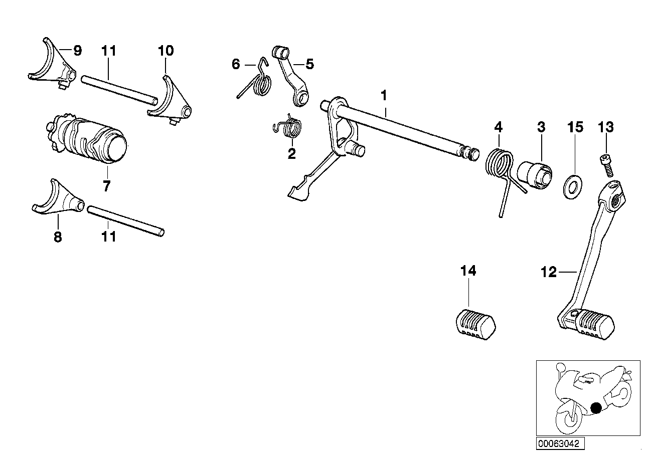 5 Gang Getriebe-Schaltungsteile