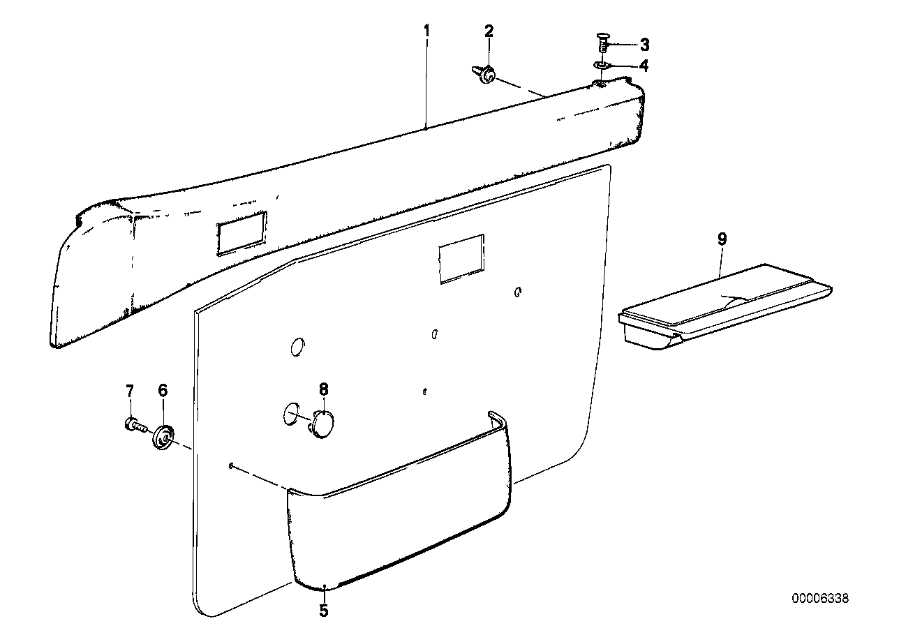 Portierbekleding boven voor-portiervak