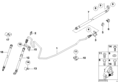 Brake pipe front/rear/mounting