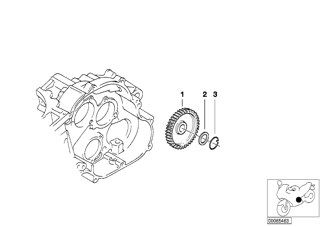 Intermediate wheel, oil pump