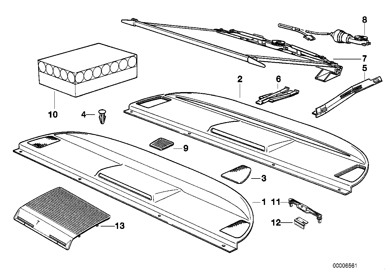 Ripiano posteriore/tendina parasole